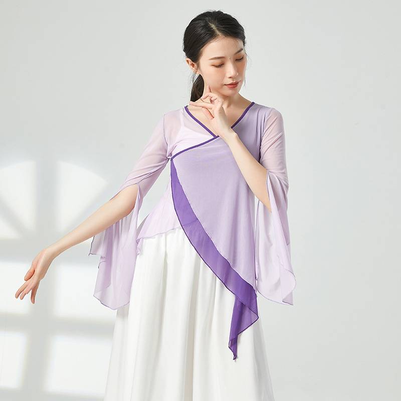Classical dance top female base training merit, gauze, elegant fairy daughter -in -law dance service Chinese dance dance performance service