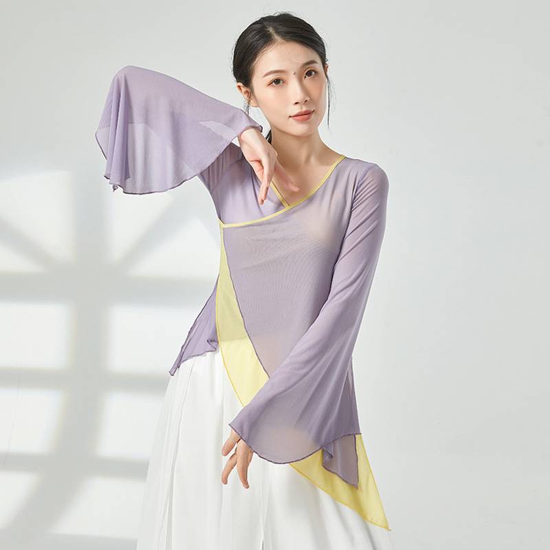 Classical dance top female base training merit, gauze, elegant fairy daughter -in -law dance service Chinese dance dance performance service