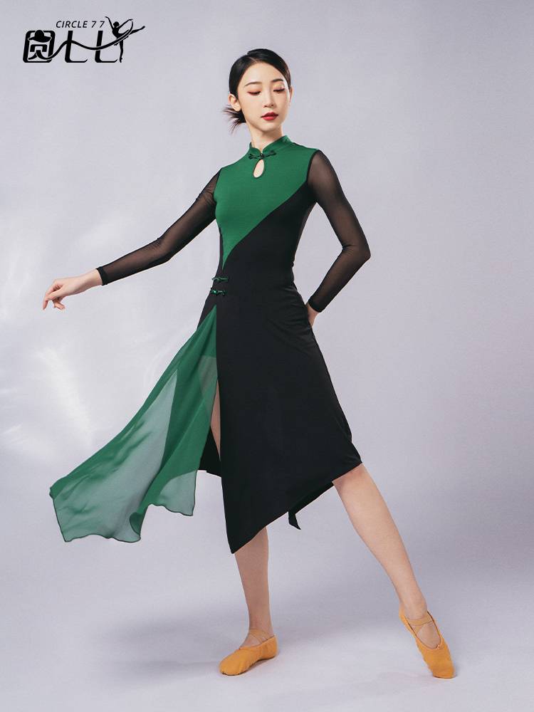 Classical dance clothing Chinese dance body rhyme cheongsam dress national dance exercise, national style adult performance service girl