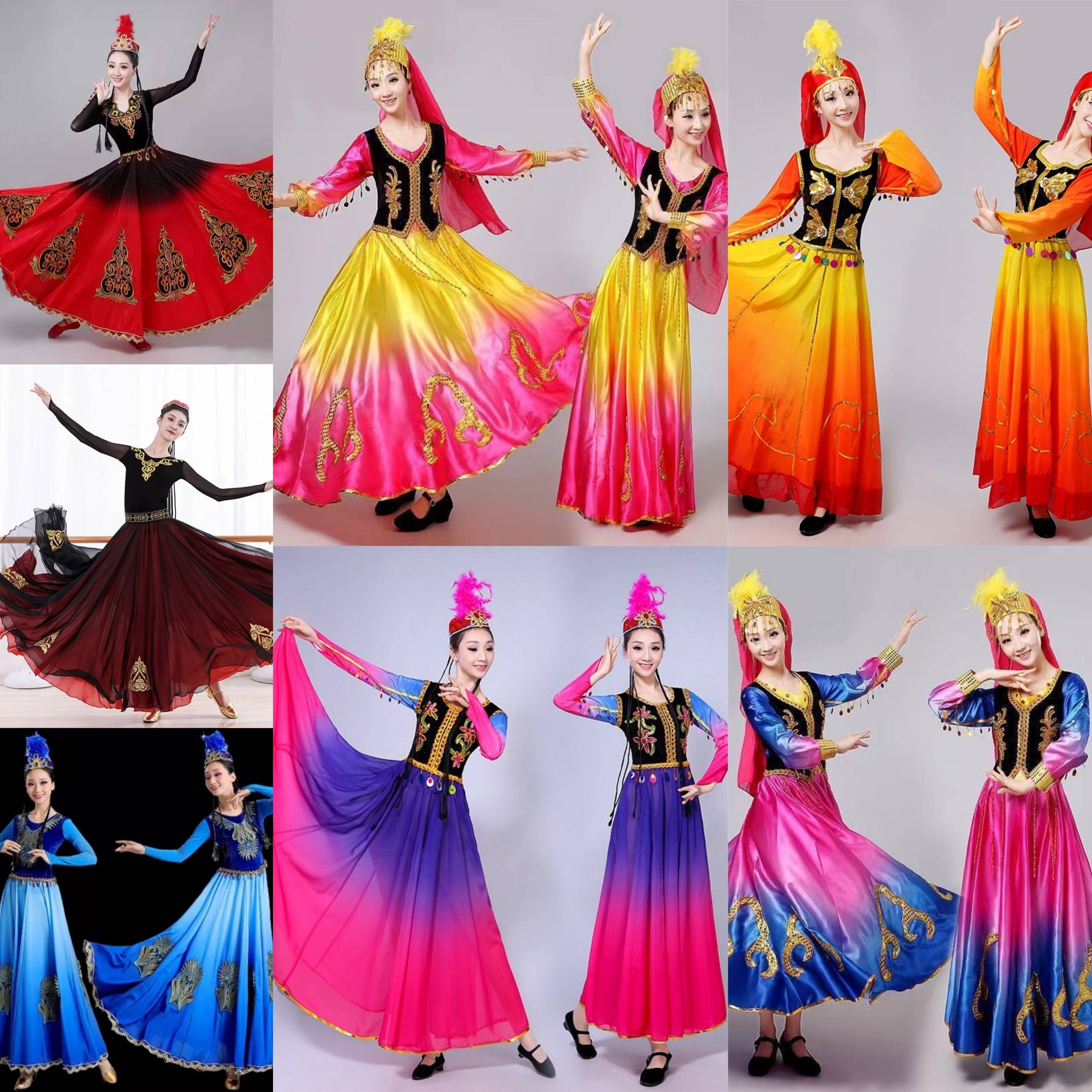 56 ethnic minority clothing female adult Zhuang Miao Mongolian Mongolian Yi Li Tibetan Tibetan dance performances