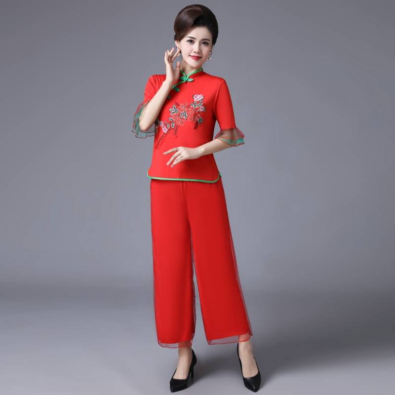 Yangge suit performance service 2023 new middle -aged fan classical dance national dance clothing square dance performance service