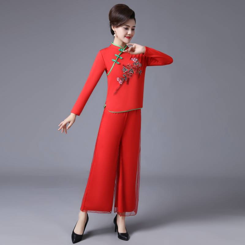 Yangge suit performance service 2023 new middle -aged fan classical dance national dance clothing square dance performance service