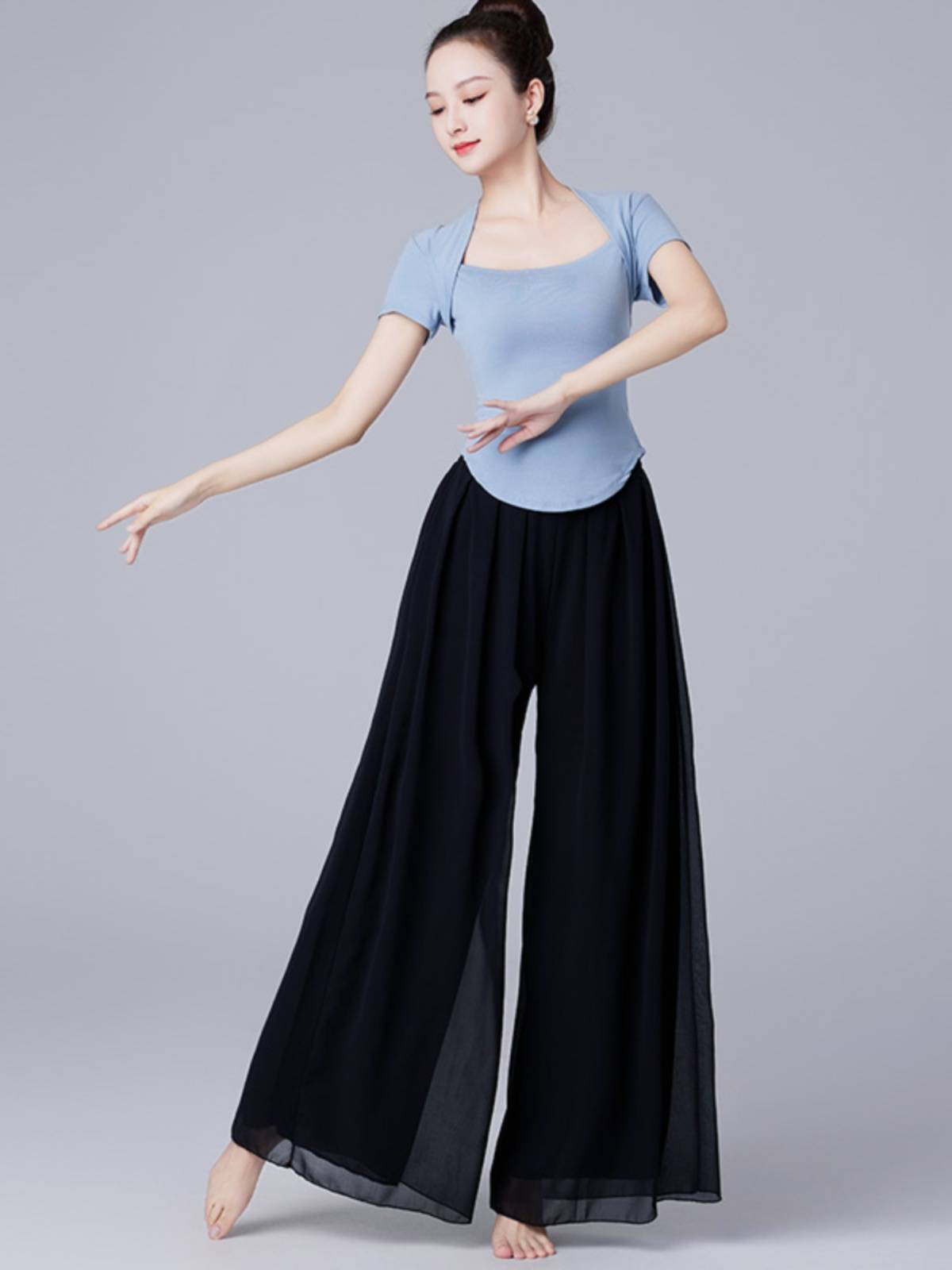 Modern dance -shaped dress dance pants classical dance exercise, female elegant and loose wide -leg pants Chinese dance ethnic clothing