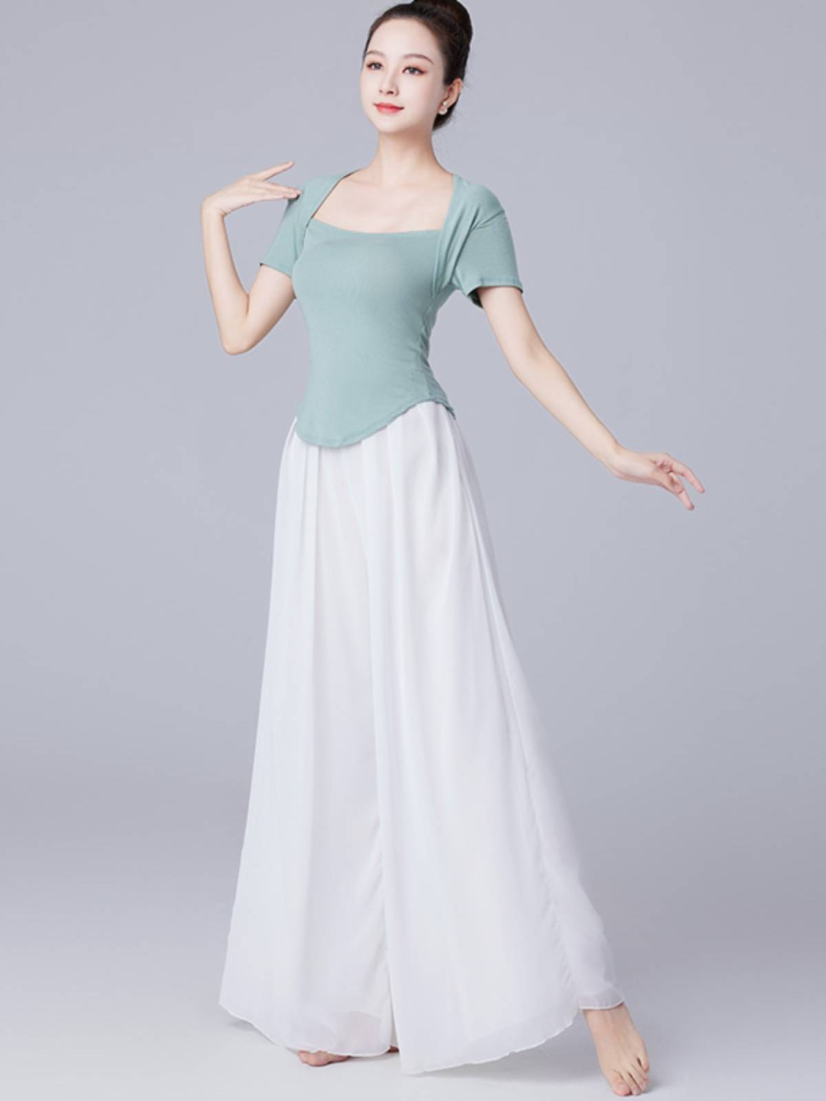 Modern dance -shaped dress dance pants classical dance exercise, female elegant and loose wide -leg pants Chinese dance ethnic clothing