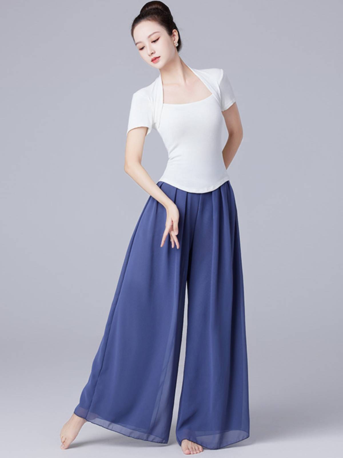 Modern dance -shaped dress dance pants classical dance exercise, female elegant and loose wide -leg pants Chinese dance ethnic clothing