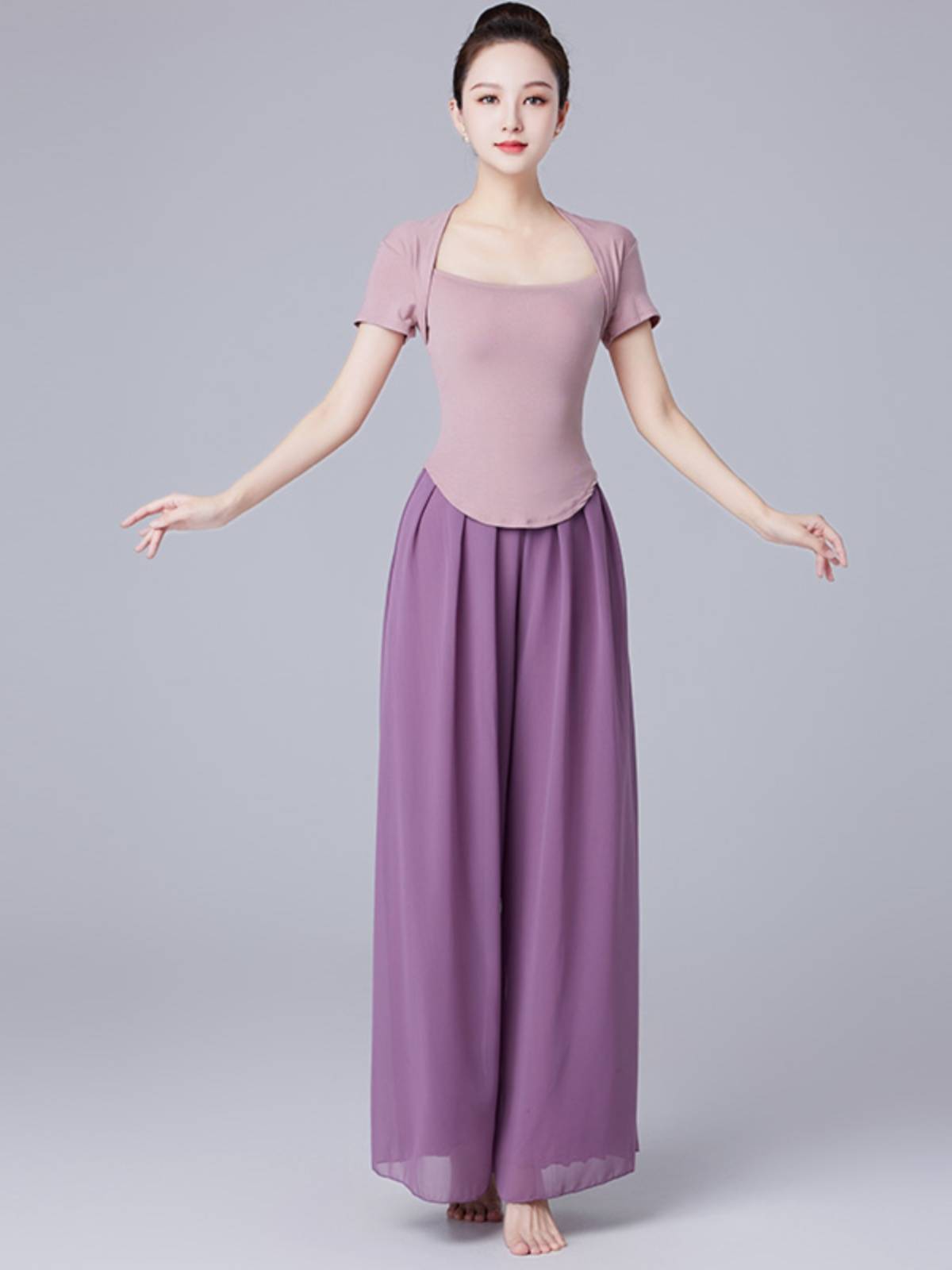 Modern dance -shaped dress dance pants classical dance exercise, female elegant and loose wide -leg pants Chinese dance ethnic clothing