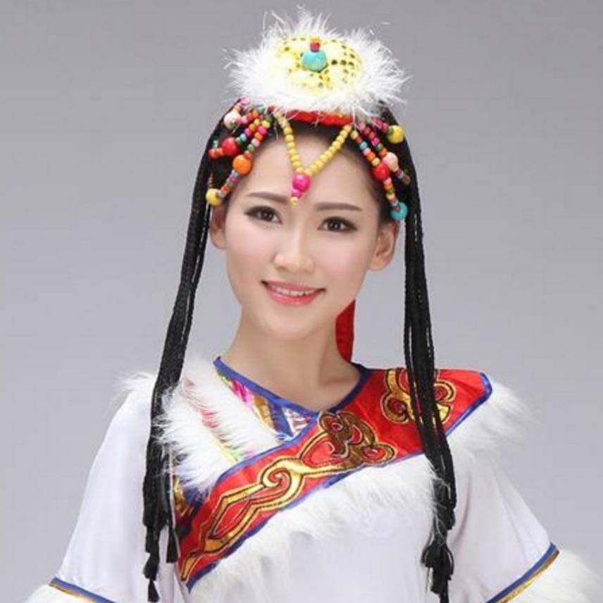 Special Tibetan Dance Performance Headgear Little Ethnic Dance Terminal Graduate Female Tibetan clothes Tibetan Tibetan Headgear