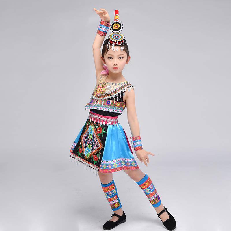 Yi Dai ethnic minority clothing children Miao performance service girl Yunnan national dance performance clothing