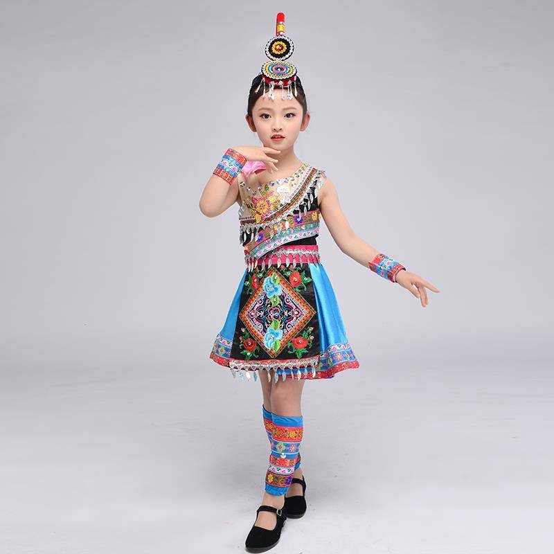 Yi Dai ethnic minority clothing children Miao performance service girl Yunnan national dance performance clothing
