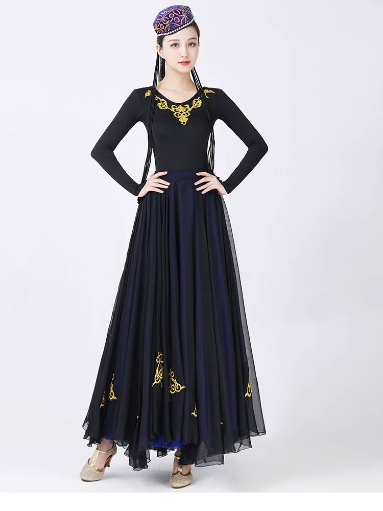 Xinjiang Dance Performance Art Examination Female Ethnic Dance Dance Dance Skirt Long Victorian Dance Practice Half Skirt