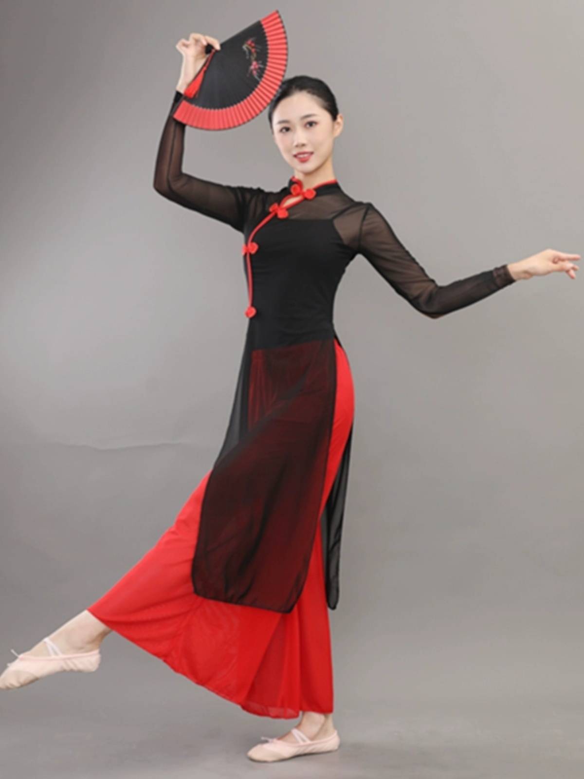 Chinese style classical dance cheongsam elegant female elastic gauze national style repair yangko performance service dance performance service