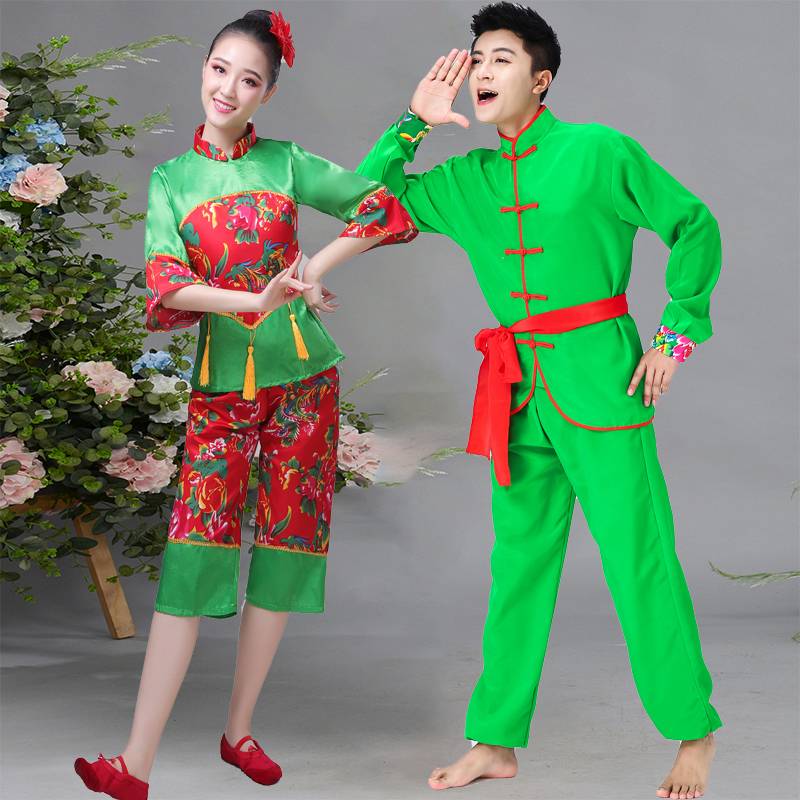 Yangge suit performing women's new Northeast ethnic style big flower cloth set waist drums drum service lantern dance clothing