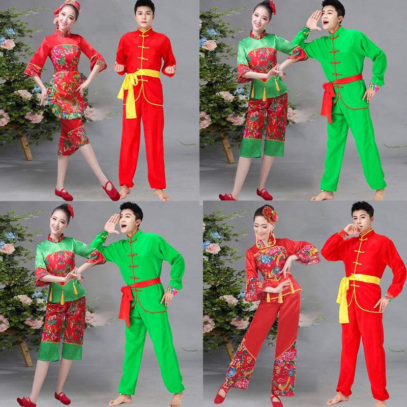 Yangge suit performing women's new Northeast ethnic style big flower cloth set waist drums drum service lantern dance clothing