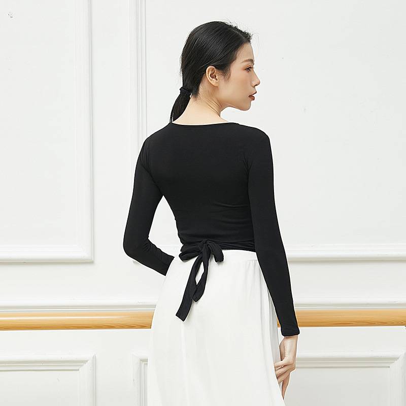 Dance practice service body training top female Chinese classical national dance teacher clothing black slim dance jacket