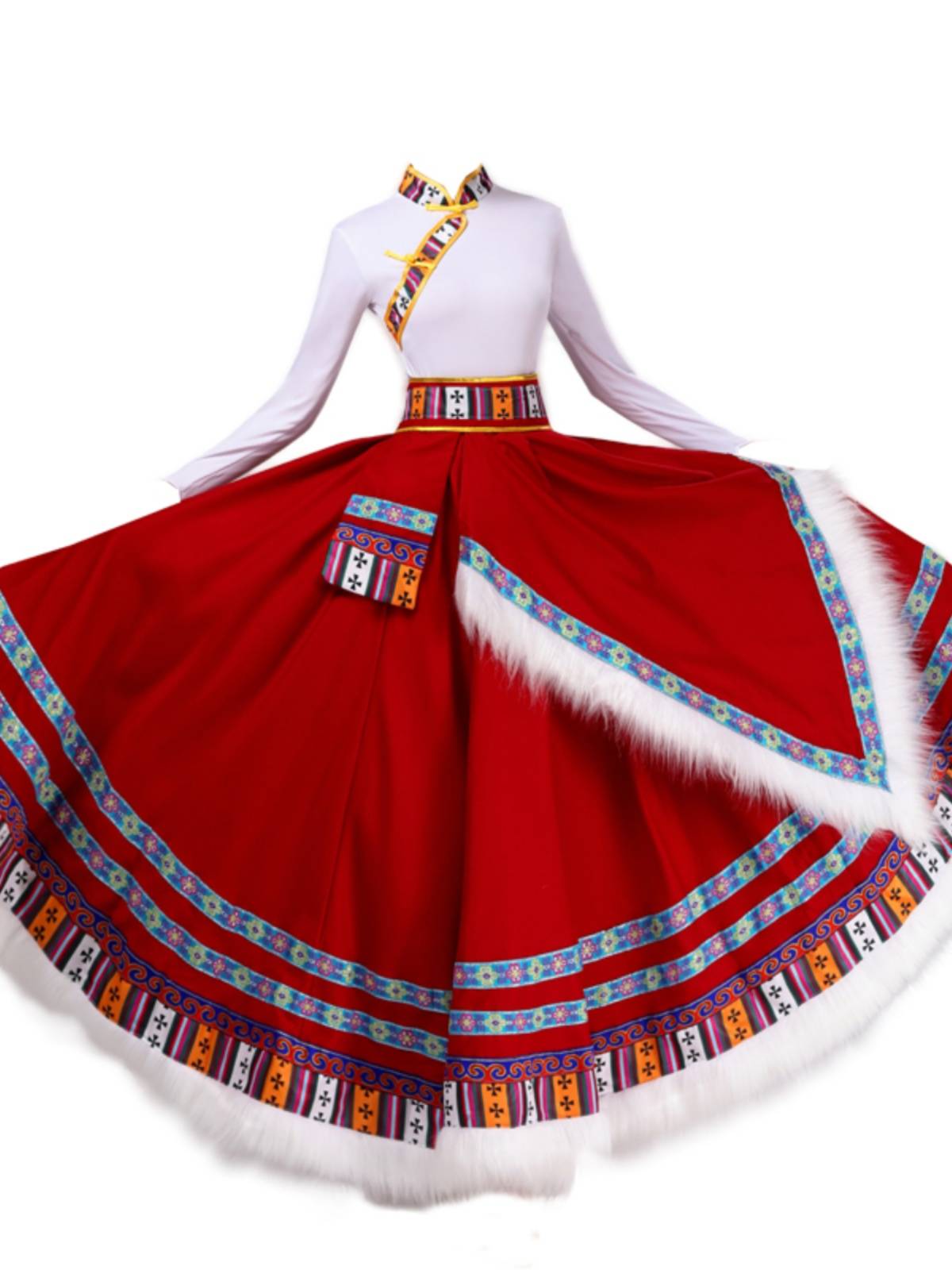 Tibetan dance dress show for ethnic minority adult students to practice Tibetan dance
