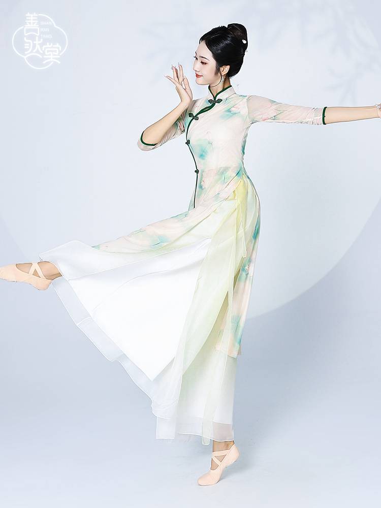 Shan Ran Hall of Summer New Cheongsam Dance Server Female Elastic Chinese Dance Classical Dance Fair Dance Dance Performance Clothing