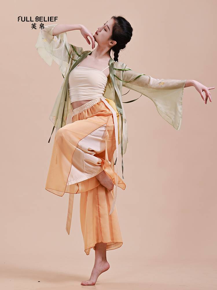 Fuxi Classical Dance Clothing Performance Clothing Frequent Female Dance Server Chinese Wind Ribbon Body Rhymes Practice Dress