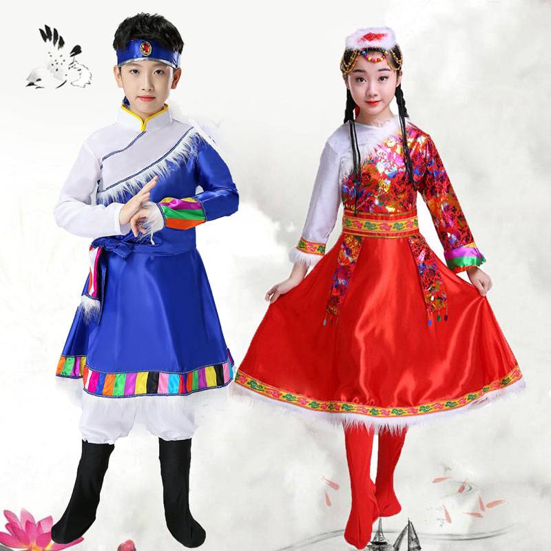 56 ethnic children's Victoria ethnic minority clothing men and women, Zhuang Miao performances, Tibetan Mongolian dance