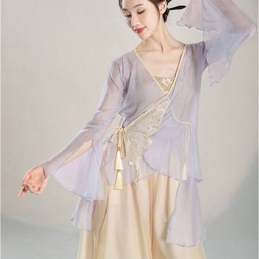 Neo -classical dance exercise, female body rhyme yun, fairy, elegant shirt, Chinese style national dance performance clothing