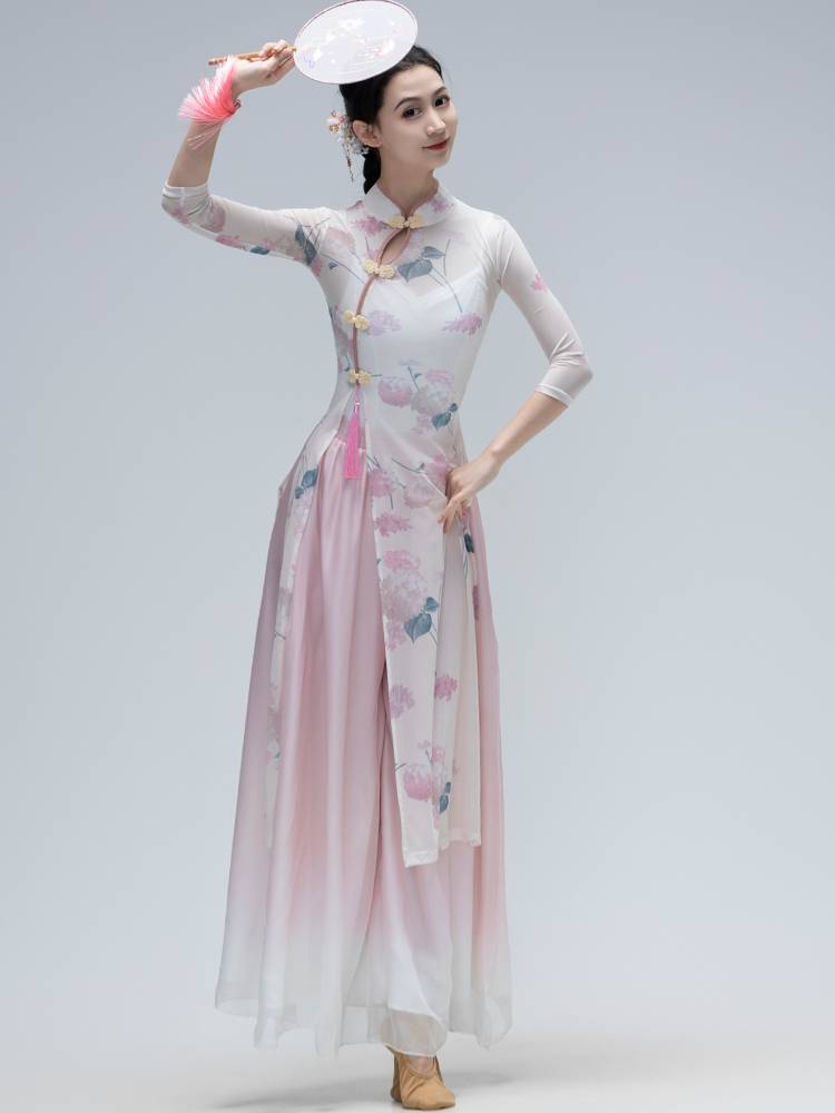 Classical Dance Dance Funny Dress, Cheongsam Severe Female Chinese Style Dance Body Rhymes Family Dance Watch Performance Clothing