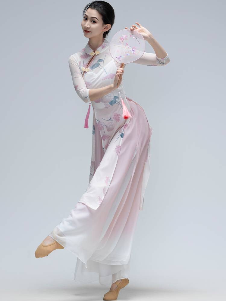 Classical Dance Dance Funny Dress, Cheongsam Severe Female Chinese Style Dance Body Rhymes Family Dance Watch Performance Clothing