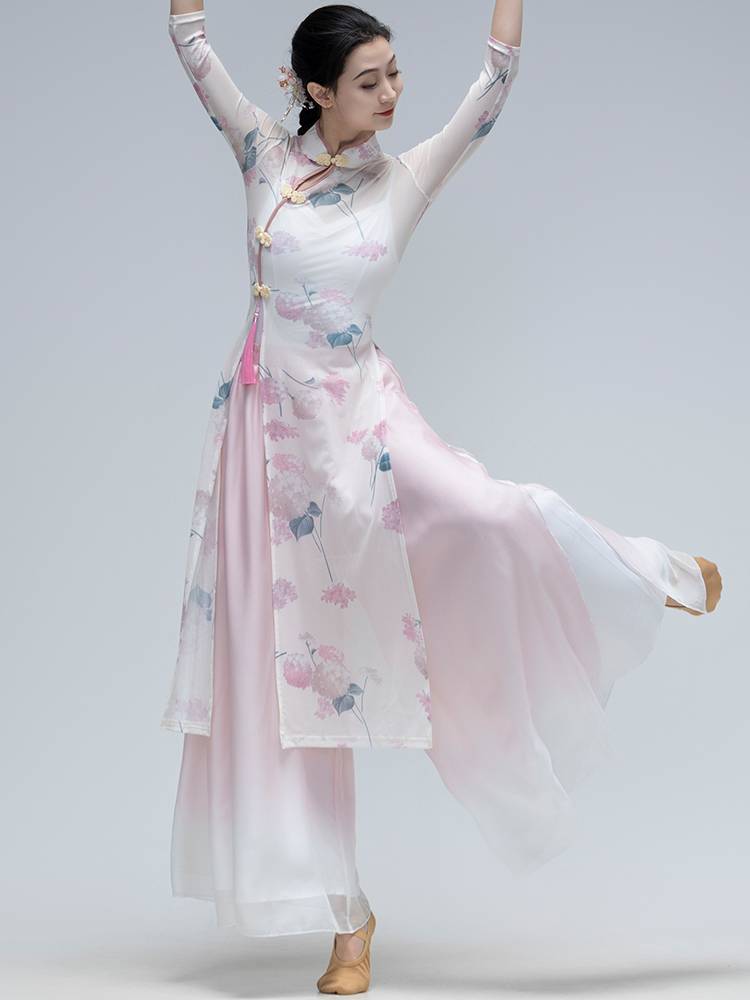 Classical Dance Dance Funny Dress, Cheongsam Severe Female Chinese Style Dance Body Rhymes Family Dance Watch Performance Clothing