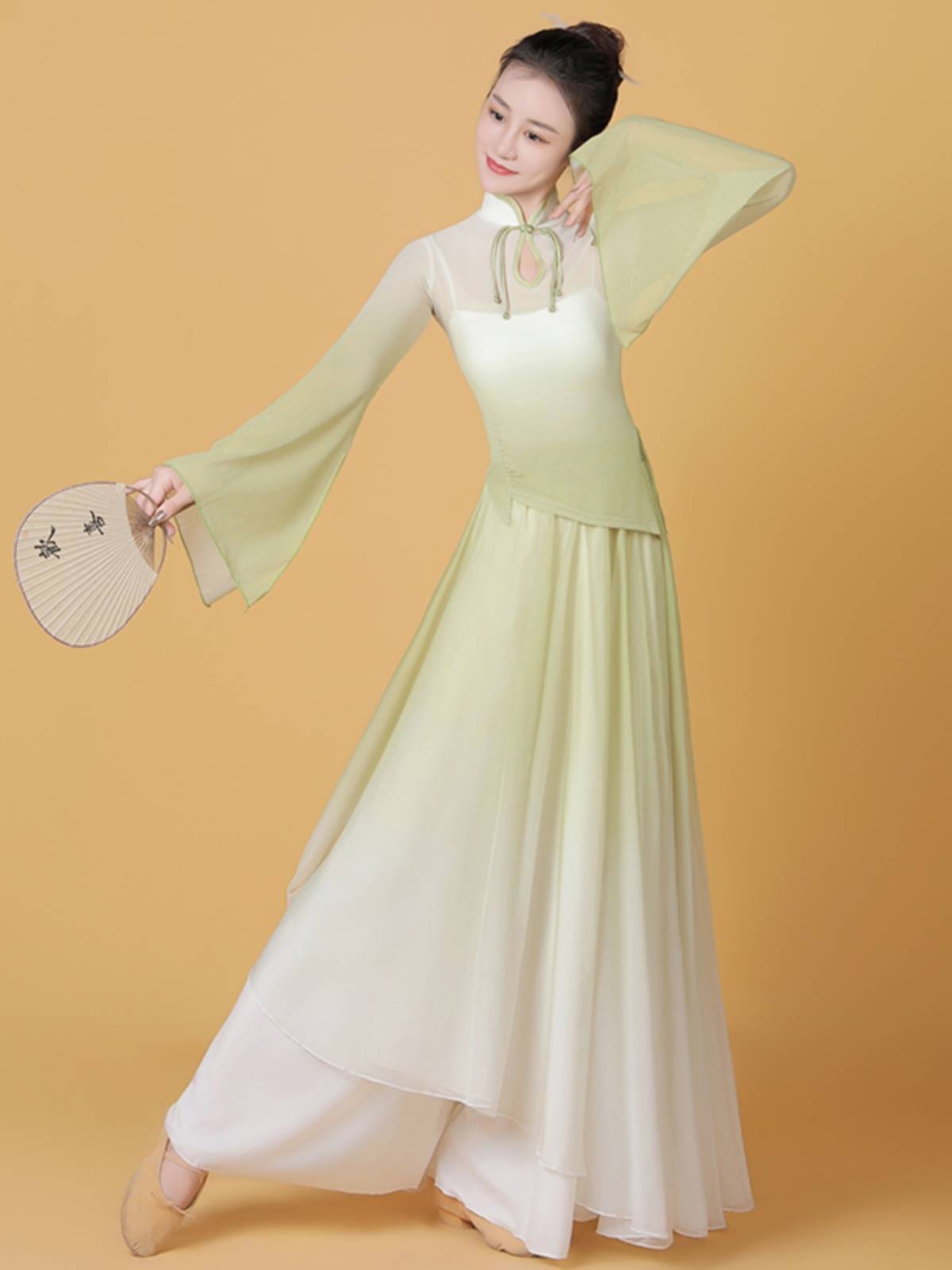 Classical dance clothing Chinese dance exercises, elegant body rhyme, gap, fairy cheongsam cheongsam collar skirt performance clothing
