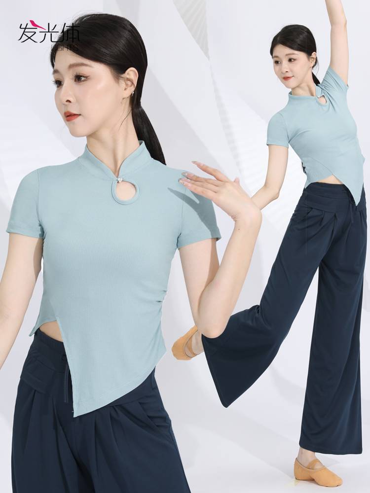 Classical dance short -sleeved practice special dancing female adult top Chinese dance service modern clothing teachers national summer