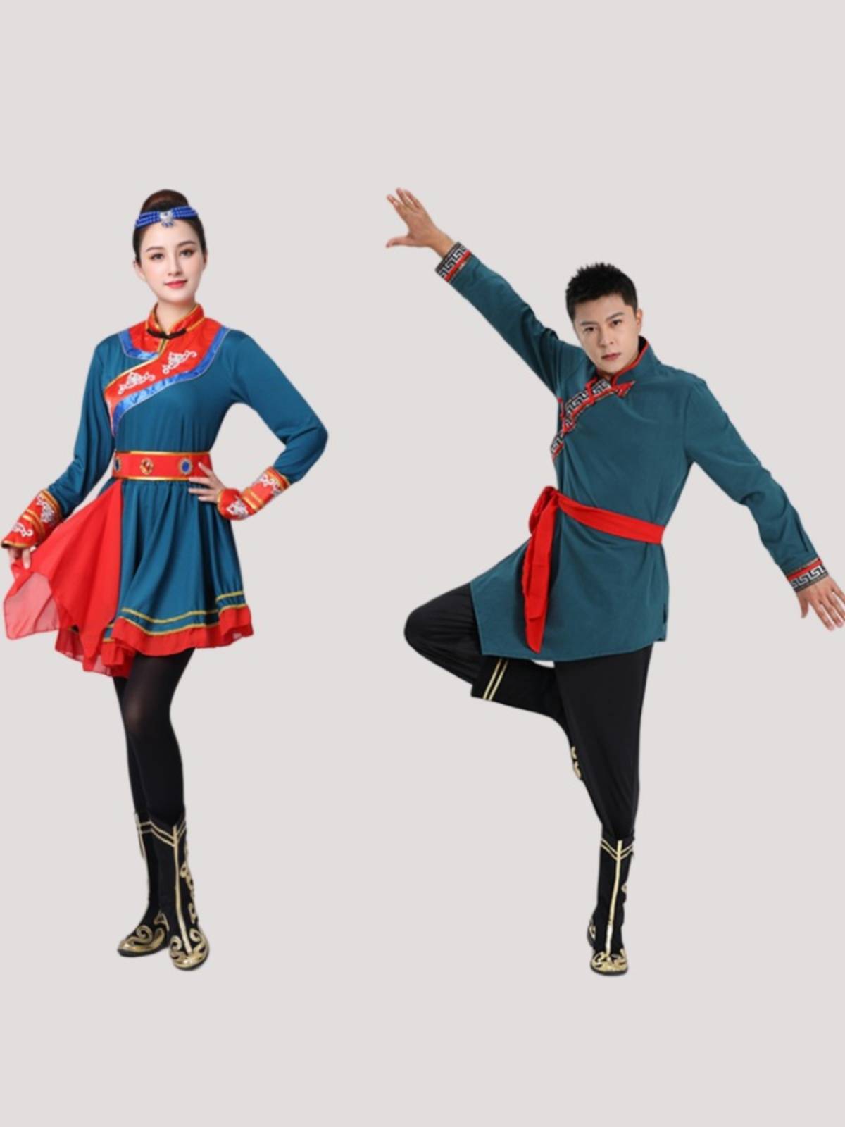 Men and women's new stage performances for Mongolian dance performance clothing and clothing practice service new national Mongolian dance