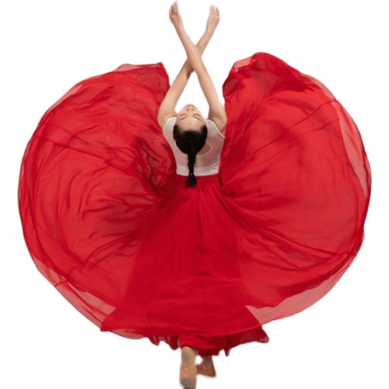 Classical dance big skirt opening dance exercises, Xinjiang dance practice skirt, national style performance long skirt skirt