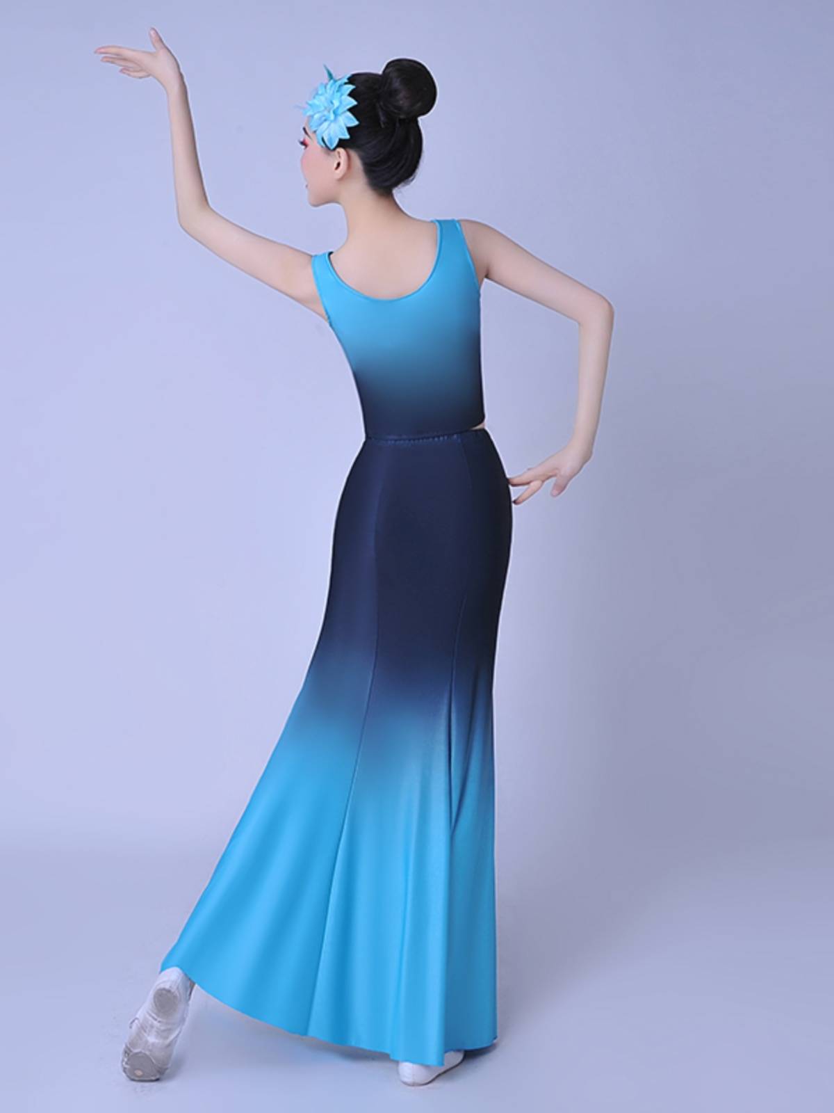 Adult Dai Art Test Dance Dance Dance Dance Fish Tail Skirt Peacock Dance Performance Costume National Performance Service Multi -color