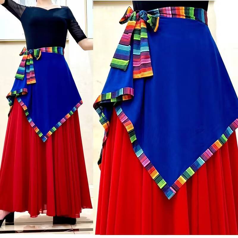 Wild dancing square dance Tibetan apron versatile performance clothing and dance ethnic style skirt one piece of waistband