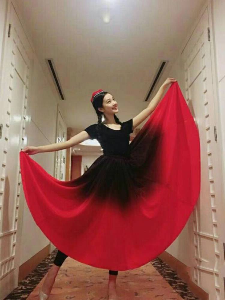 Xinjiang Uygur Dance Clothing Skirt Skirt Mito Practice Skirt Plaza Performance Dance Adult Skirt Women