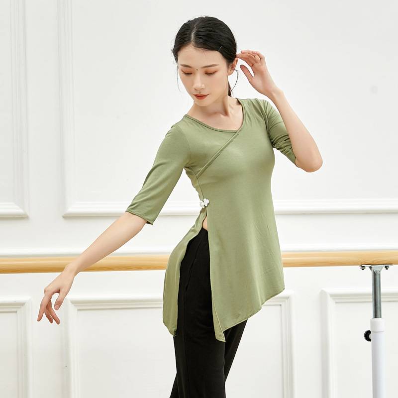 Summer dance service female adult Chinese style modern dance exercise national classical dance Modale middle sleeve dancing top