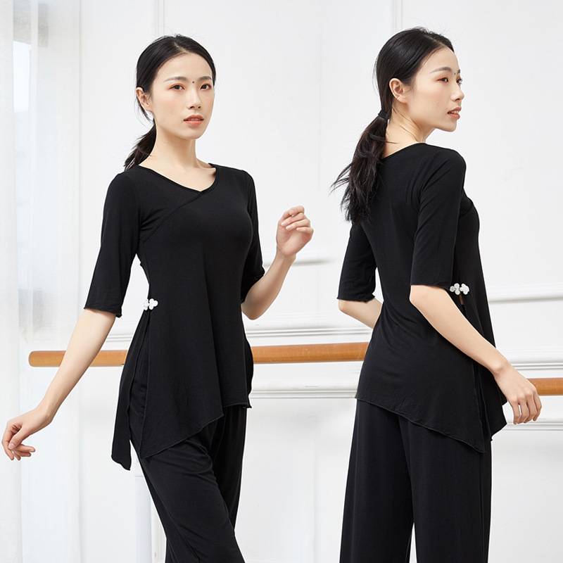 Summer dance service female adult Chinese style modern dance exercise national classical dance Modale middle sleeve dancing top