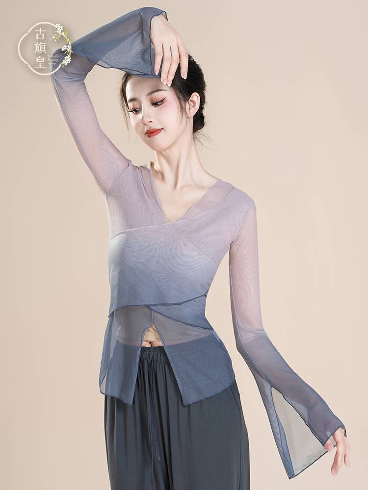 Ancient Banner Classical Dance Graduation Rhymes Yaisha Jiao Practice Female Chinese Dance National Dance Modern Dance Clothing Top