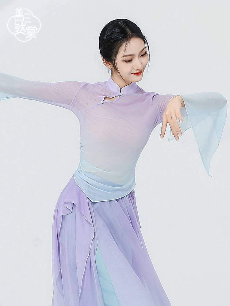 Shan Rantang Classical Dance Clothing Gatey Gine Chinese Dance Cheongsam Near elegant body rhyme top female dance skirt