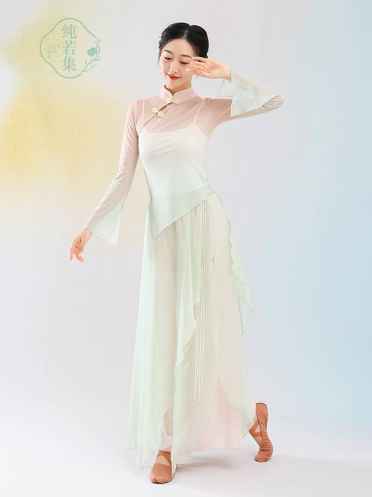 Chun Ruo Ji Classic Dance Fairy Qi Guan Gradual Graduation Rhymes Sinais Female Dance Costume Chinese Dance Practice Dress