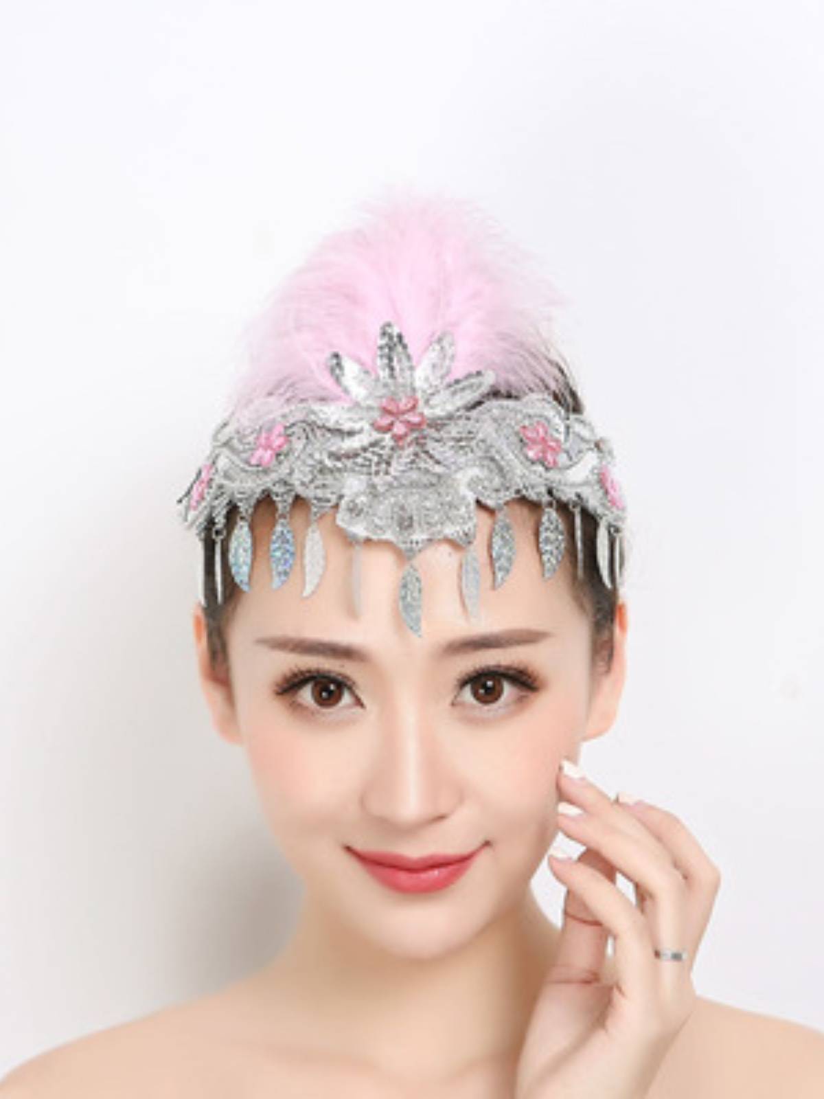 New Xinjiang Mongolian Dance Hat Fatfish Sequenant Performance Head Performance Female Adult Middle -Elderly Square Dance