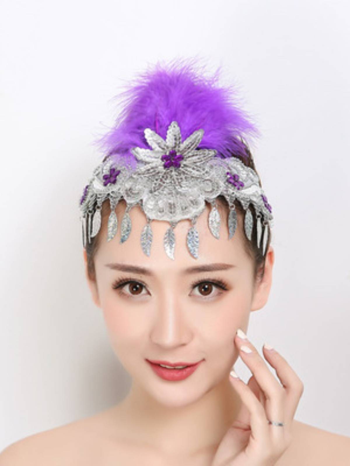 New Xinjiang Mongolian Dance Hat Fatfish Sequenant Performance Head Performance Female Adult Middle -Elderly Square Dance