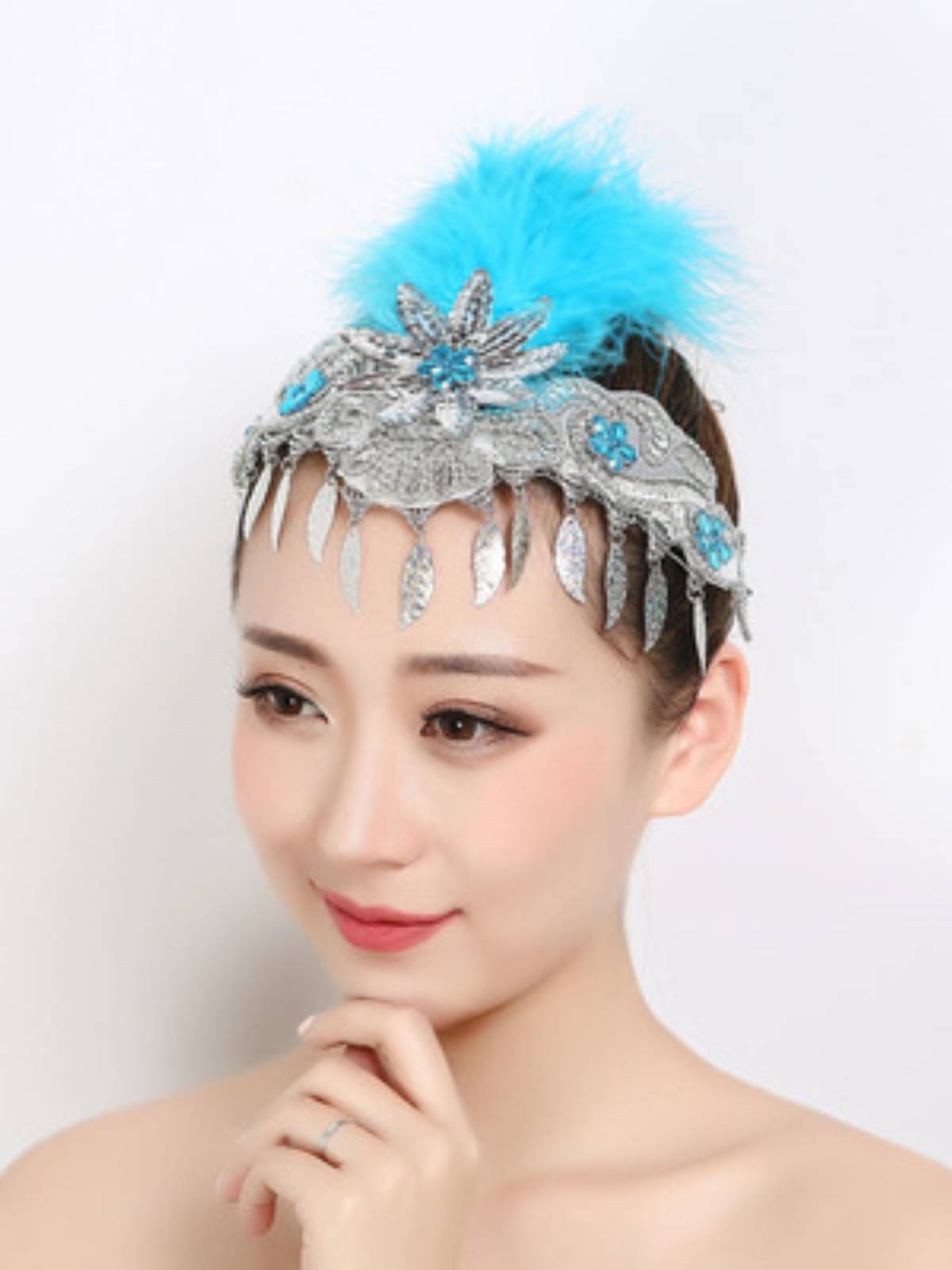 New Xinjiang Mongolian Dance Hat Fatfish Sequenant Performance Head Performance Female Adult Middle -Elderly Square Dance
