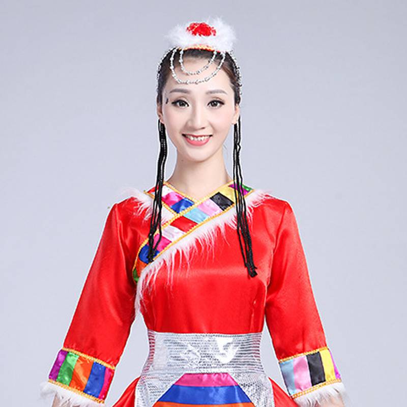 Ethnic dance headdress Tibetan dancing braid Tibetan hat stage performance jewelry Tibetan headdress