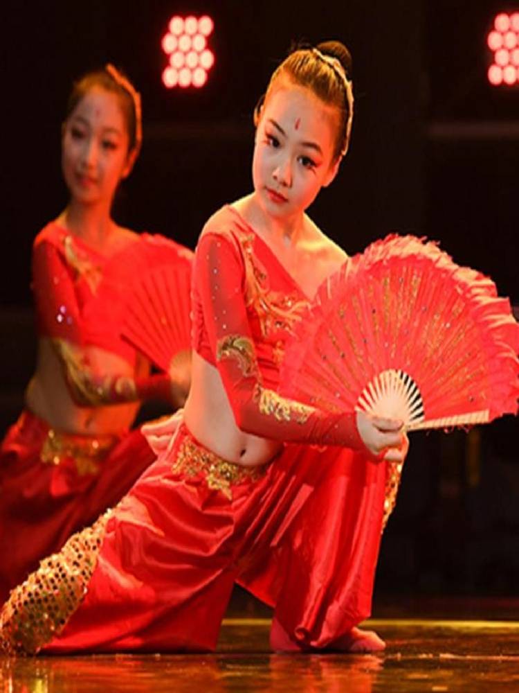 Youth Dance Clothing Chinese Youth Fan Fan Junior Performance Fighting Drum Clothing National Classical Fashion