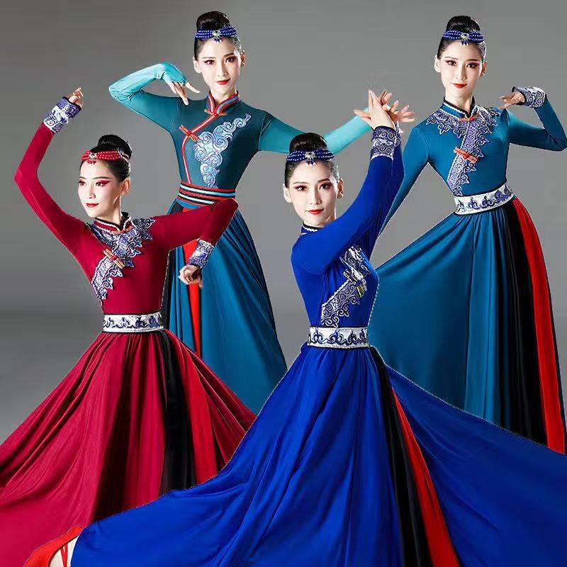 Rental Mongolian dance performance clothing half -bodies big skirt minority Mongolian dance clothing