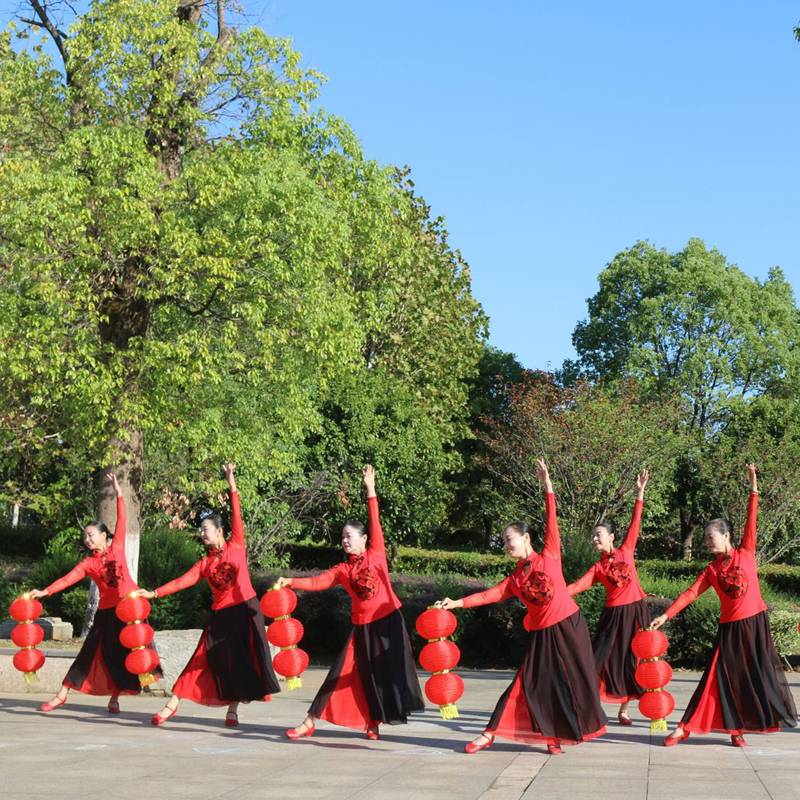 Yunshang Plaza Dance clothing new modern dance chiffon skirt children's national style classical dance performance set