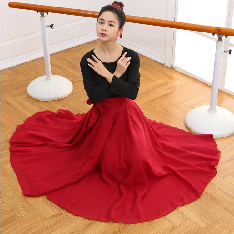 Mongolian Tibetan dance practice dress Xinjiang dance dress, one-size-style dress with a big-tip dress for a woman