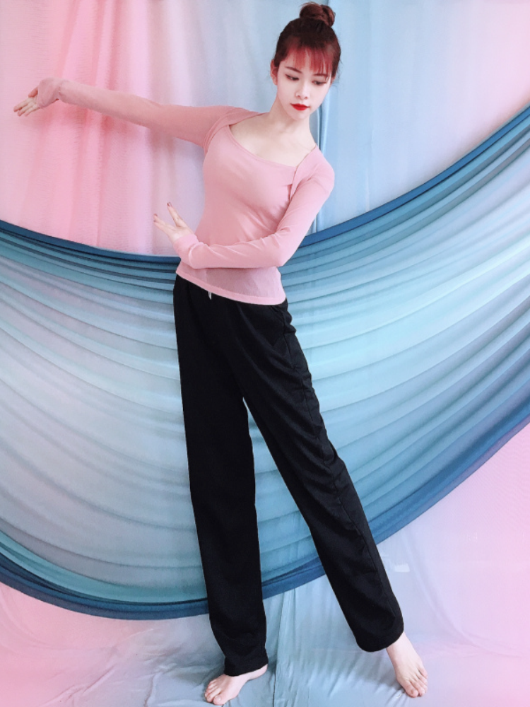 Baiya Qianhui Ballet Back -shoulder -style Modern Classical Body Rhyme Yoga -shaped Bottom Broken Shirt Monumerial Practice Uniform