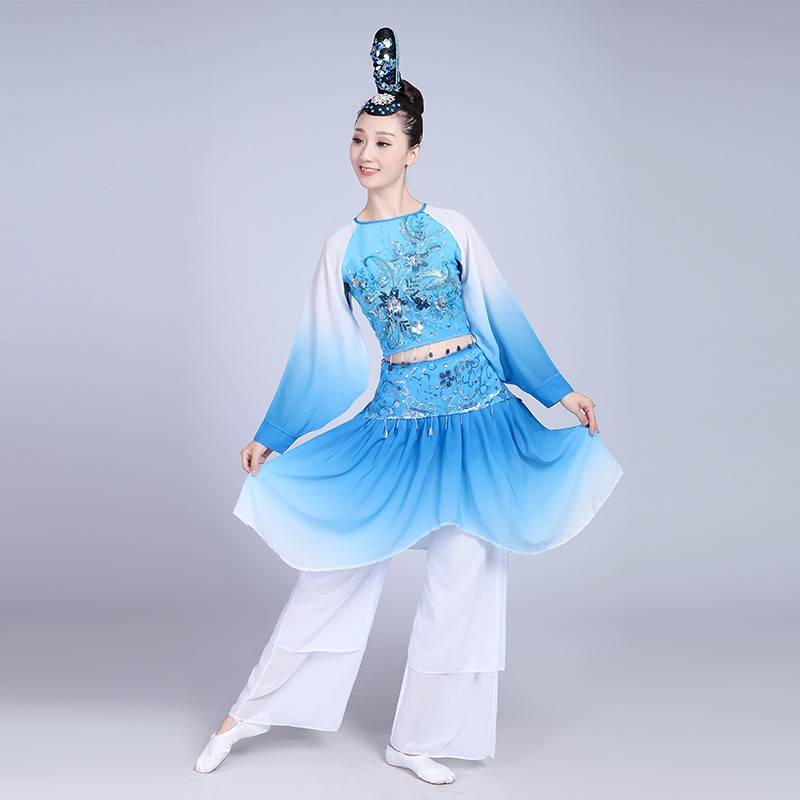 New classical dance clothing stage performance clothing Tao Li Cup Luo Platform National Classical Dance Flower Basket Headgear Performance Services