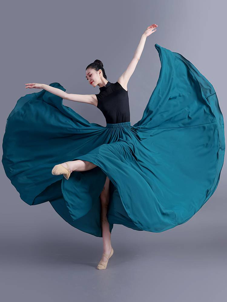 Chinese national style Tibetan dance gauze skirt classical Xinjiang dance half -body practice long skirt 720 degrees performance suit