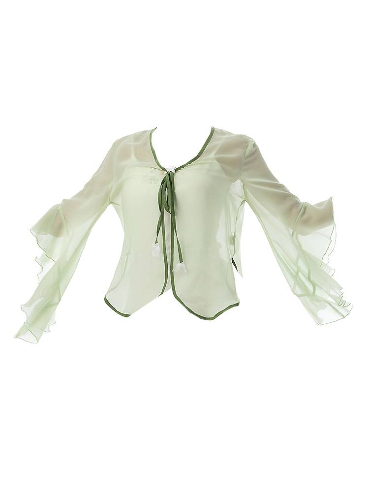 Classical Dance Female Women's Rhymes Leading Fairy Top Green Chiffon Swear Chinese National Dance Performance Service